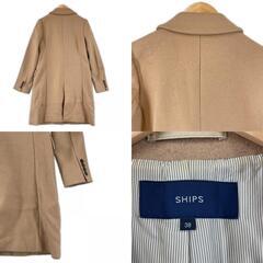 SHIPS シップス 無地 秋冬 AW チェスターコート ウール/シルク ベージュ レディース 38【古着】【中古】の画像