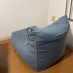 一人用ソファー ごろ寝ができる ポケット付き 外袋がオットマンになる(毛布/掛布団収納) 取っ手付きの画像