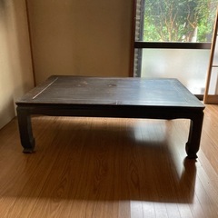 黒い木製長方形座卓 ちゃぶ台 低テーブル 座卓の画像