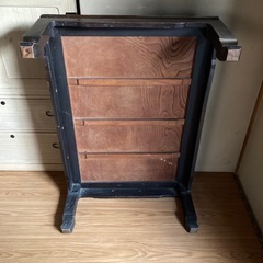 黒い木製長方形座卓 ちゃぶ台 低テーブル 座卓の画像