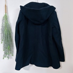 定価2.9万　SHIPS khaju カージュ 2wayウールミディアムコート ノーカラー フード取り外し可能 ネイビーの画像