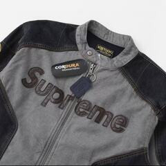 Supreme デニム パッチワーク ジャケットの画像