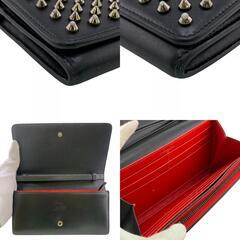 クリスチャンルブタン Christian Louboutin 長財布 スパイクスタッズ ロングウォレット ブラックの画像
