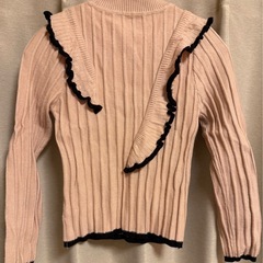 ⦅美品⦆ アシンメトリーリブフリルニットトップス の画像