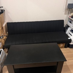 【美品あり】折りたたみテーブル ＋ ソファベッド 2点セット（メグロ受け取り）の画像