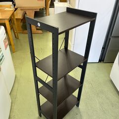 【リサイクルショップ ピカソ 小松原】🌈✨【スリムなのに収納力バツグン‼️】幅42cm✨4段ラック✨ダークブラウン×ブラック🖤✨★0445★の画像