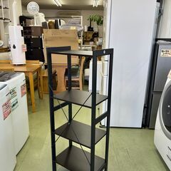【リサイクルショップ ピカソ 小松原】🌈✨【スリムなのに収納力バツグン‼️】幅42cm✨4段ラック✨ダークブラウン×ブラック🖤✨★0445★の画像