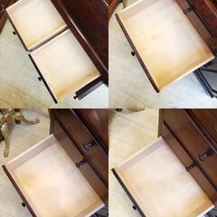 ※ 古潭民芸 (コタン) 樺材無垢 ライティングデスク ライティングビューロー 書斎机 収納 書棚 チェスト 民芸家具 アンティーク クラシック■幅86cm 奥行44cm 高さ105cm ■引出し収納5個 扉収納1個★近隣配送無料 買取帝国 朝霞店の画像