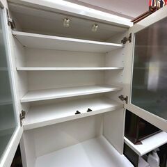 ニトリ 食器棚 BELIZE-80KB ホワイト セパレート キッチンボードの画像