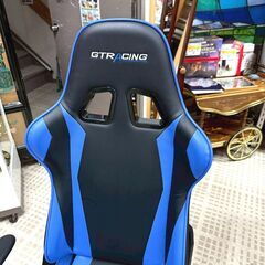 【訳アリ品】GTRACING ゲーミングチェア ブラック/ブルー 椅子 オフィスチェア の画像
