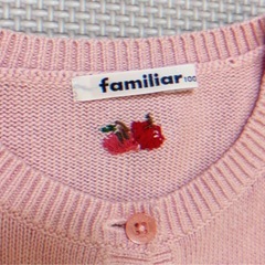 【レア】ファミリア　りんごポケットカーディガン　100の画像