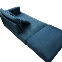 LOWYA ソファ　カウチソファ　2人がけ　ネイビーの画像