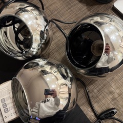 ペンダントライト3灯シルバーLED電球3個セットの画像