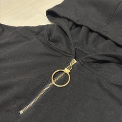 黒 レースジップパーカーの画像