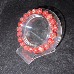 ブラッド爆裂水晶（クラッククォーツ）8mmブレスレット☪️15cmの画像