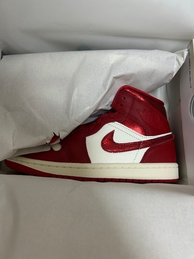 未使用 AJ1 Mid SE WMN SailVarsRedTeRed 24cm ナイキ エアジョーダン1 赤 レッド