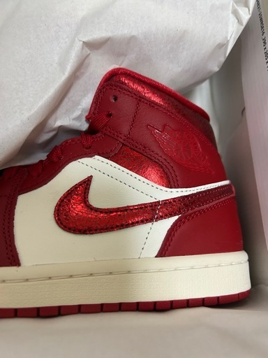 未使用 AJ1 Mid SE WMN SailVarsRedTeRed 24cm ナイキ エアジョーダン1 赤 レッド