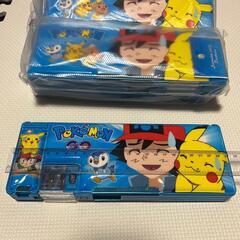 筆箱 小学生男女の子、ポケモン柄両面箱型 ペンケース 入学準備 鉛筆削りの画像