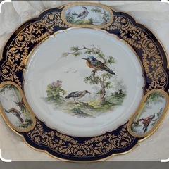 セーブル 飾り皿 鳥達のデュプレシス 24K金彩装飾 ルイリチャード様式 エリゼ宮仕様 Sevresの画像
