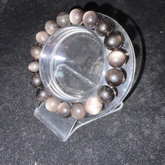 シルバーオブシディアン10mmブレスレット☪️15cmの画像