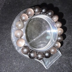 シルバーオブシディアン10mmブレスレット☪️15cmの画像