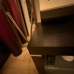 テレビ台　ガラス×BLACK木目の画像