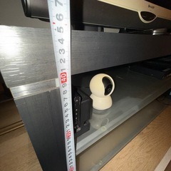 テレビ台　ガラス×BLACK木目の画像