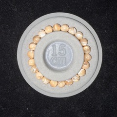 ブラウンマザーオブパール（真珠母貝）8mmブレスレット☪️15cmの画像