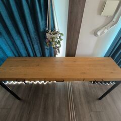 【お部屋を格上げ】オーク材のジンク コンソールテーブル◎アンティーク調 幅1900の画像