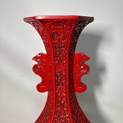 堆朱の花瓶　中国　壺　古美術の画像