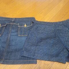デニムスカート　ショートパンツ　の画像