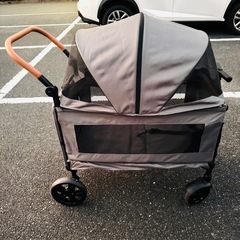 【値段交渉受けます】　ペットカート　スロープ付き　ペットバギー　ペットキャリー　キャリーワゴン　キャンプワゴン　多頭飼い　大型犬　子供　老犬　犬用カートの画像