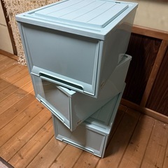 美品　水色引き出し収納3個セット
の画像