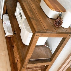 木製　キッチン収納　作家さん作品　家電収納の画像