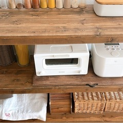 木製　キッチン収納　作家さん作品　家電収納の画像