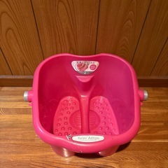 足湯バケツピンク色中古品の画像