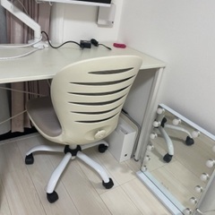 【片方のみ可】デスク・チェアセット(白)の画像