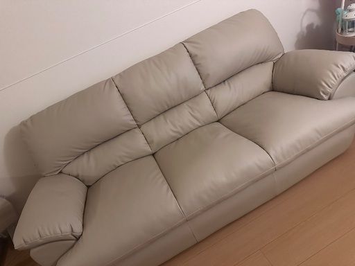 ニトリNシールド 3人掛けソファ ベージュ(定価約9万円) グッドデザイン賞