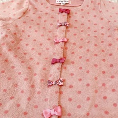 any FAM ピンクドットカーディガン 100 リボンの画像