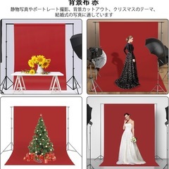 背景布 赤 クリスマス 撮影 スタジオ 背景布の画像