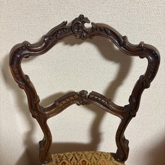 アンティークチェア　猫脚　花柄の画像