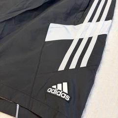 adidas メンズ　ナイロンショーツ 黒 3本ライン　XLサイズの画像