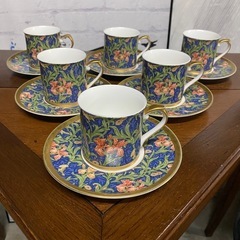NIKKO COMPANY ウィリアム　モリス　コーヒーカップアンドソーサー6客セット の画像