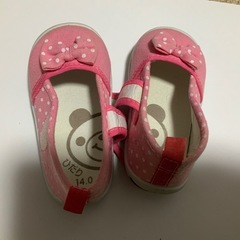 【14.0】シューズ　ピンク　リボンの画像