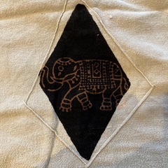 象刺繍ダイヤモンドパターン生地　2枚セットの画像