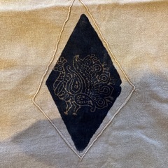 象刺繍ダイヤモンドパターン生地　2枚セットの画像