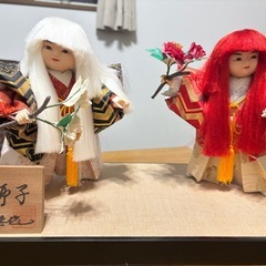 日本人形　2体セット　連獅子 伝統工芸品の画像