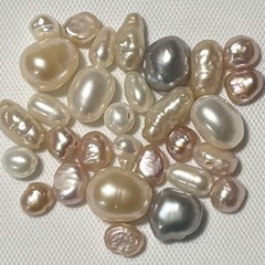 淡水パール30粒　アソート　淡水パール色々まとめ売り　30粒　手芸　ハンドメイド　作品作り
の画像