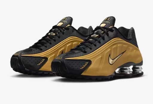 ナイキ ショックス R4 ゴールド ブラック 27.5cm 新品