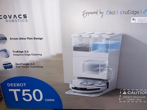 2回のみ使用した 【2025最新 超薄型】ECOVACS(エコバックス) T50 OMNI ロボット掃除機